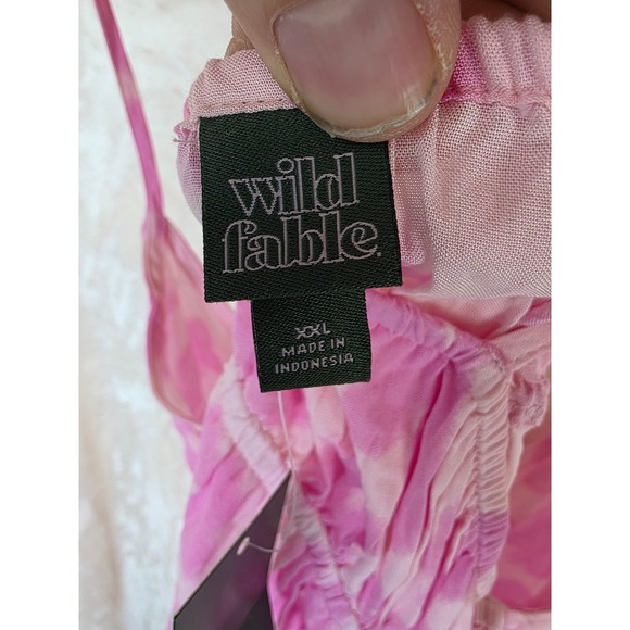 Wild Fable Pink Floral Mini Dress XXL Adjustable Straps Pockets NWT - Picture 6 of 7